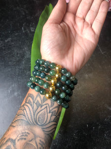The OMC Crystal Bracelet-Gold Bead