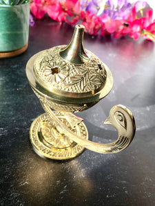 Brass Peacock Incense Holder
